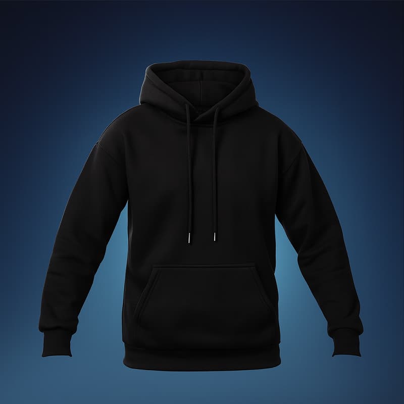 هودی بیسیک مشکی مردانه مدل F71