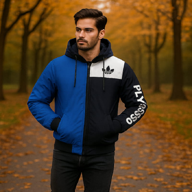 کاپشن مردانه آبی مدل Adidas Yeezy