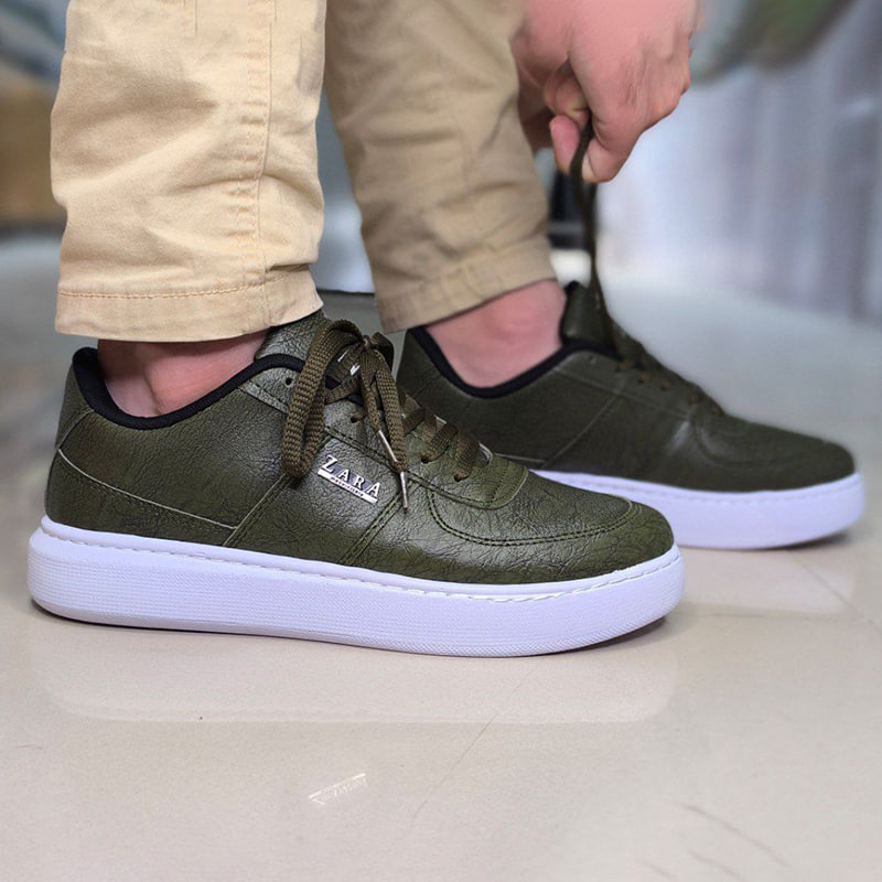 کفش تخت Zara مردانه سبز مدل Kiyan